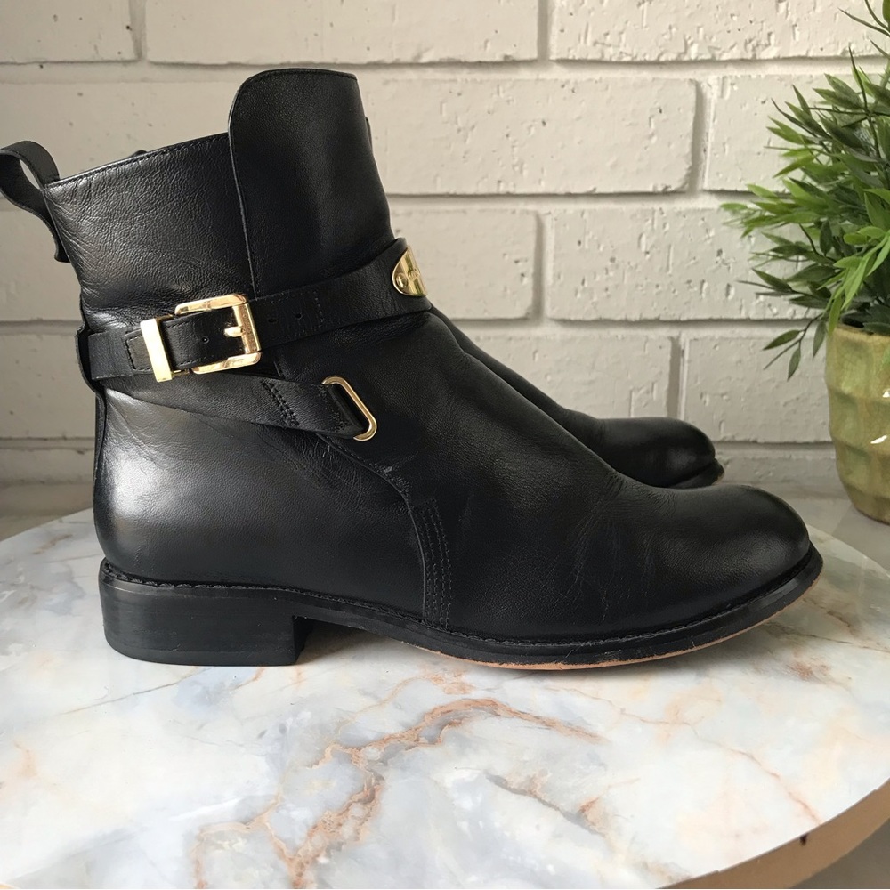 Michael Michael Kors Arley Black Leather Ankle Boots